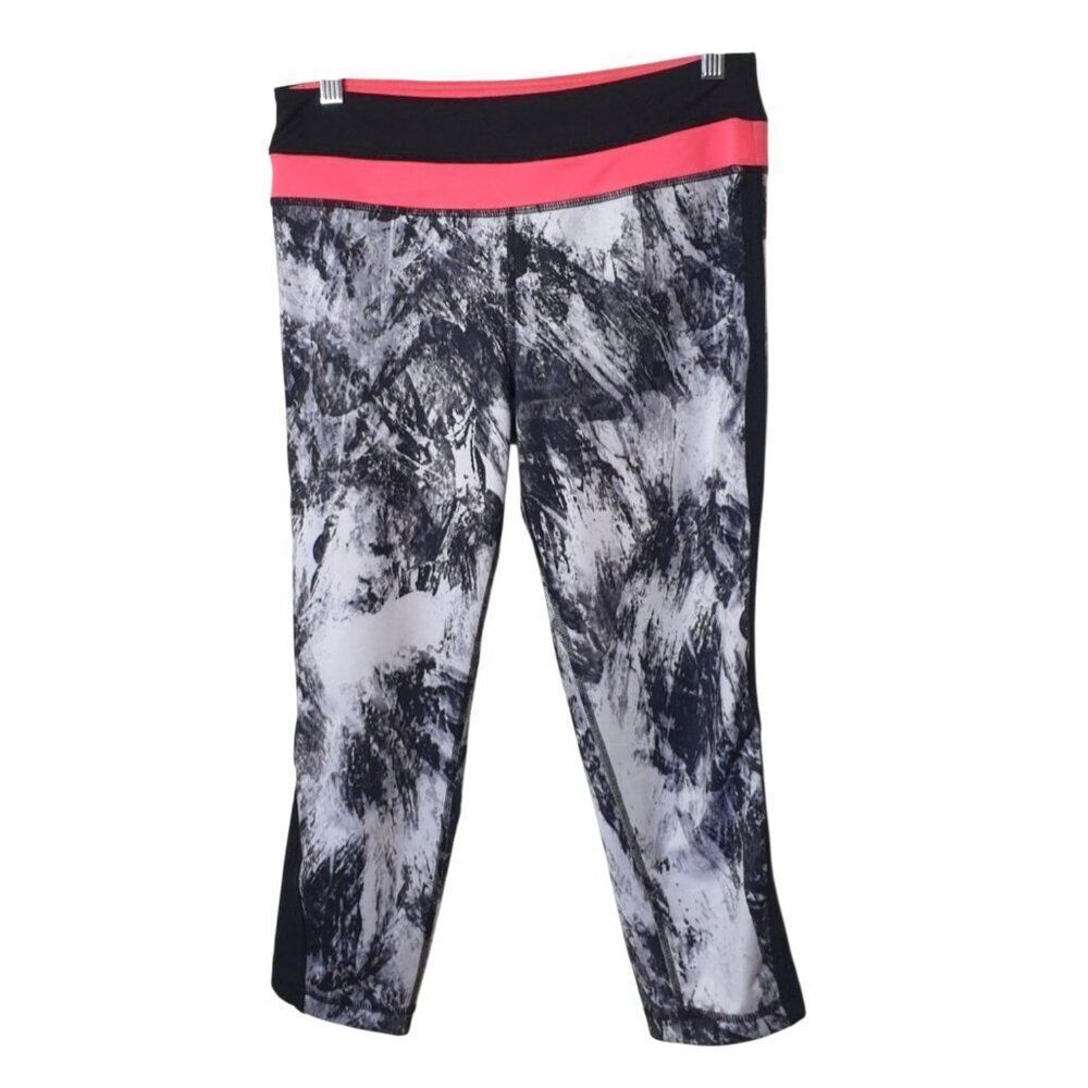 Active Life Womens Capri Leggings M Black/White Cropped Athletic Workout Gym